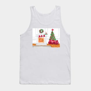 Christmas Fireplace Tank Top